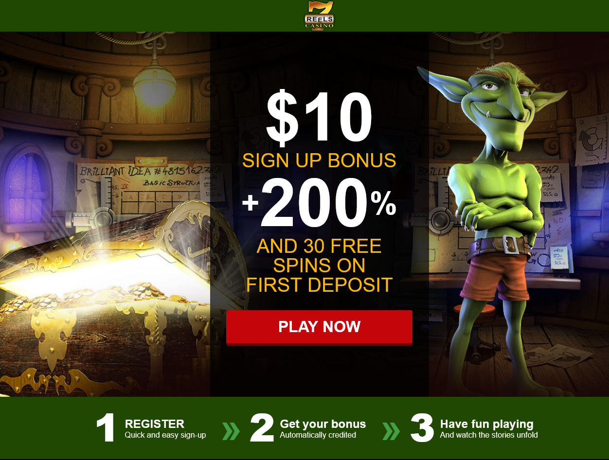$10 SIGN UP BONUS + 200 % AND 30 FREE SPINS ON FIRST DEPOSIT