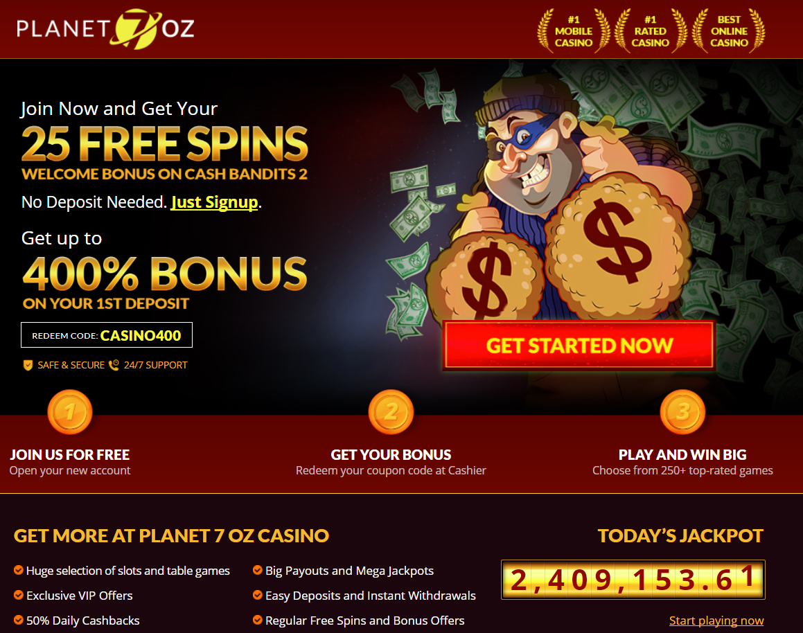 Planet 7 Oz | Generic | $4000 Bonus + 25 Free Spins