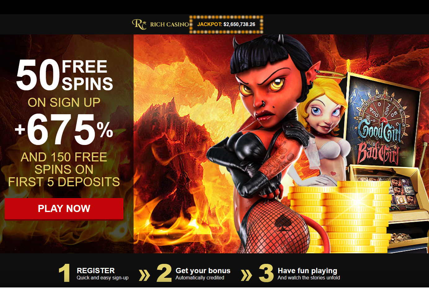 Rich Casino-50 Free Spins On Sign Up