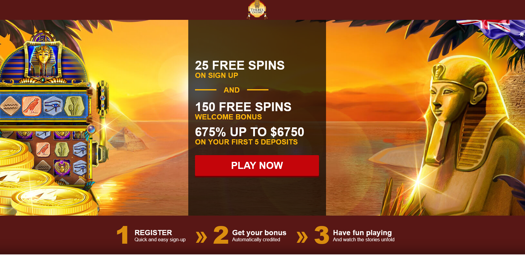 25 FREE SPINS ON SIGN UP AND 150 FREE SPINS WELCOME BONUS  675% UP TO $675